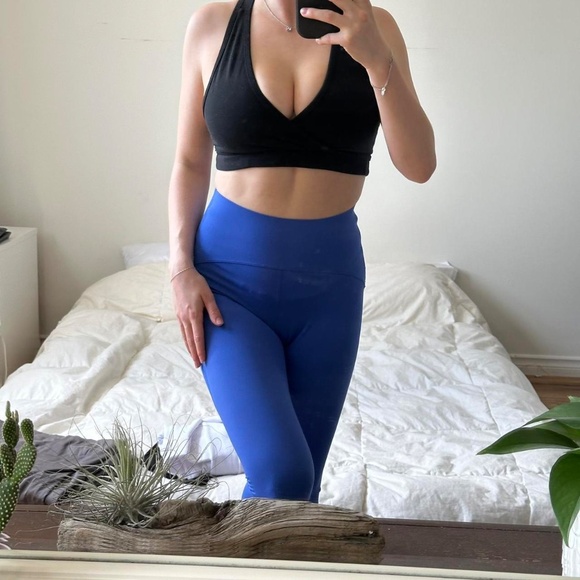 Blue high-waisted leggings - Picture 3 of 6